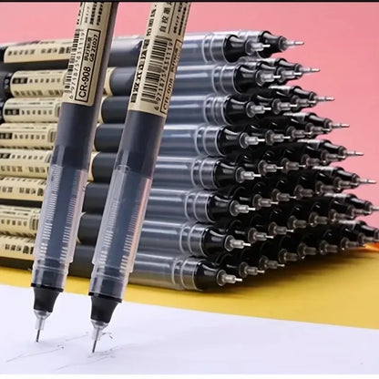 Set of 10 Needle Tip Gel Pens Liquid Ink Smooth Writing Stationery