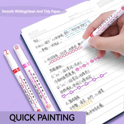 Flower Line Shape Highlighter Pen Set