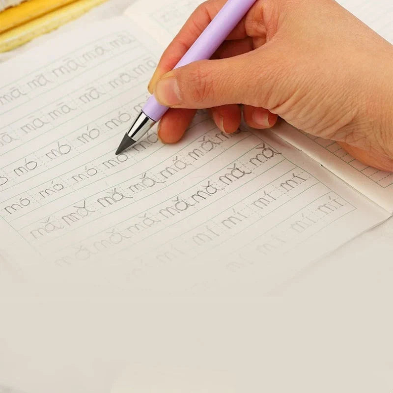 Close-up of the no-sharpen pencil tip for smooth writing