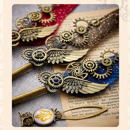 Vintage Mechanical Feather Dip Pen Set
