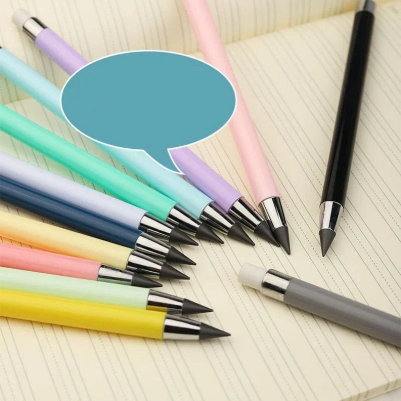 Hand holding the no-sharpen pencil ready for writing