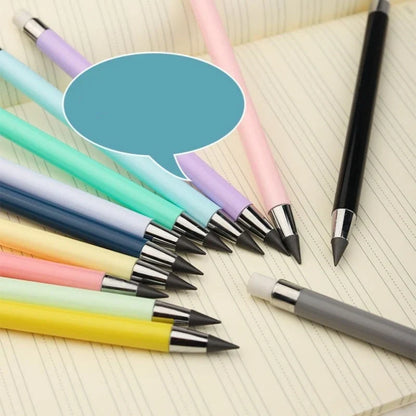 Hand holding the no-sharpen pencil ready for writing