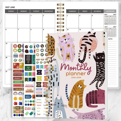 Academic Planner A5 Spiral Weekly Monthly Layout