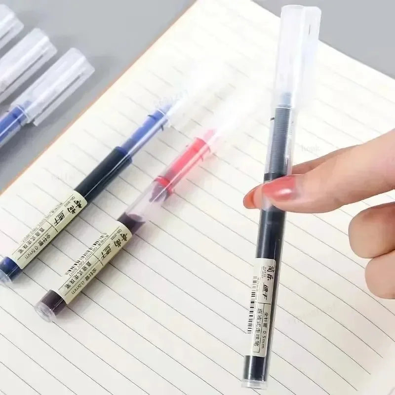 Set of 10 Needle Tip Gel Pens Liquid Ink Smooth Writing Stationery