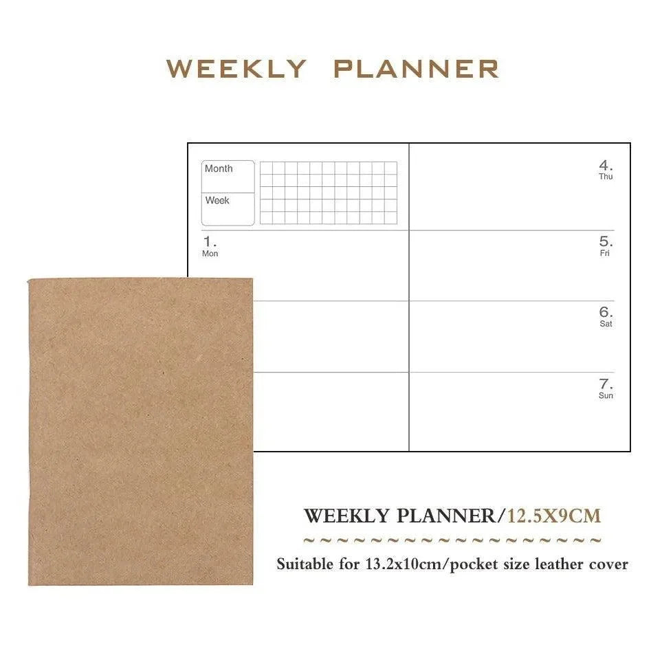 Kraft Weekly Planner Notebook Lined Journal