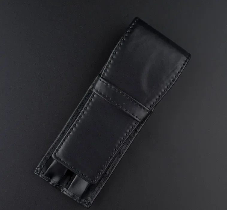 Luxury Black Leather Pen Case