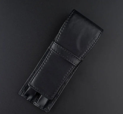 Luxury Black Leather Pen Case