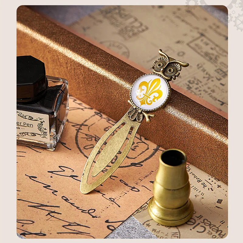 Vintage Mechanical Feather Dip Pen Set