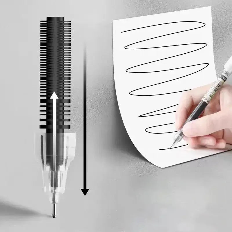 Set of 10 Needle Tip Gel Pens Liquid Ink Smooth Writing Stationery