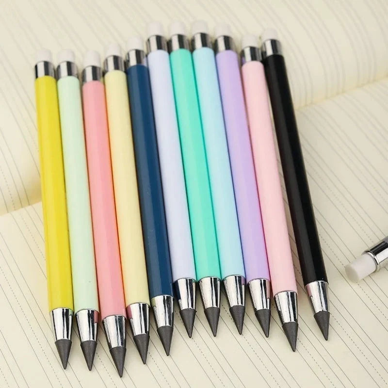 No-sharpen pencil being used to write on white paper
