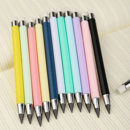 No-sharpen pencil being used to write on white paper