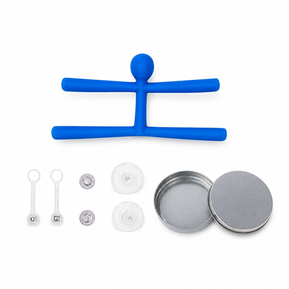 Fidget toy positioned with a smartphone for desk use