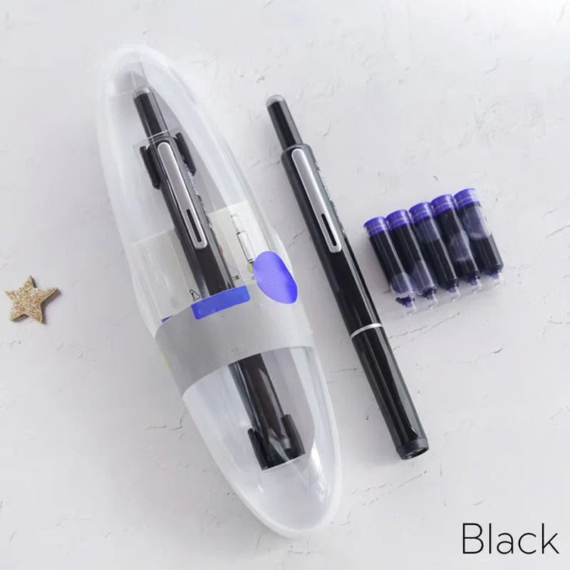 Retractable Fountain Pen with Refillable Ink