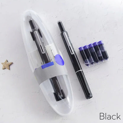 Retractable Fountain Pen with Refillable Ink