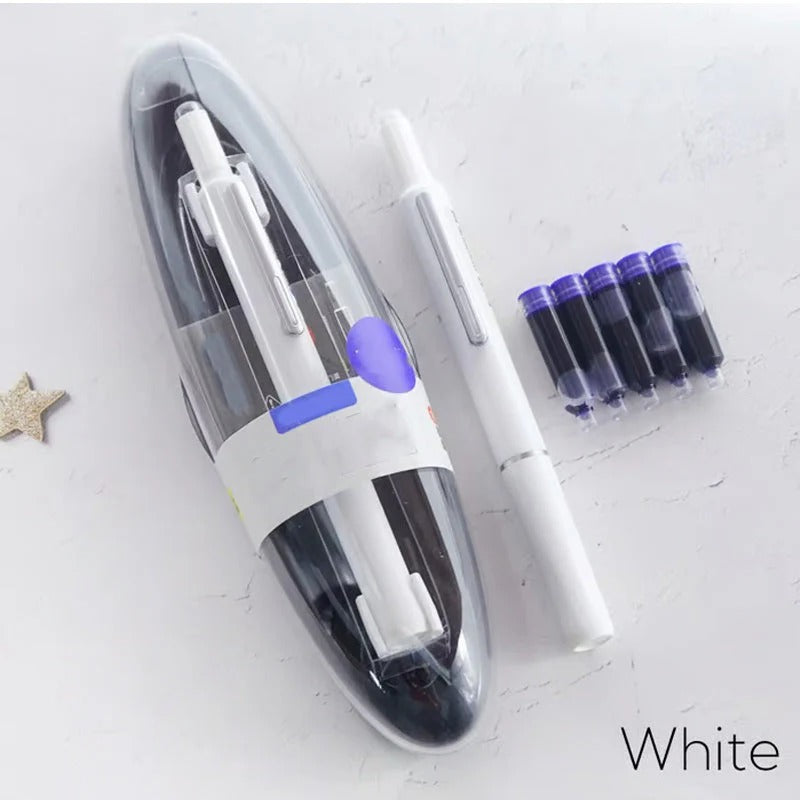 Retractable Fountain Pen with Refillable Ink