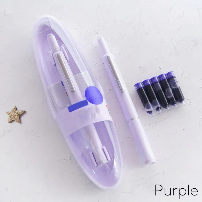 Retractable Fountain Pen with Refillable Ink