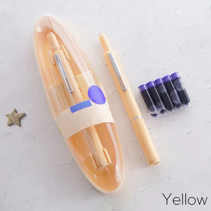 Retractable Fountain Pen with Refillable Ink