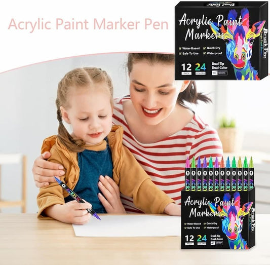 Dual-Tip Acrylic Art Marker Set