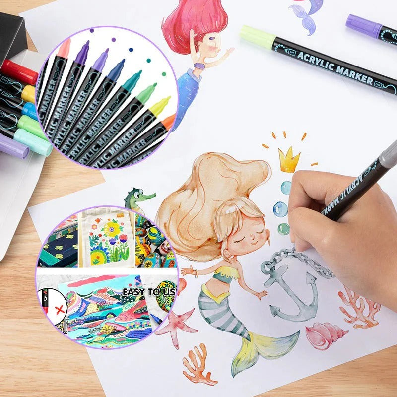 Dual-Tip Acrylic Art Marker Set