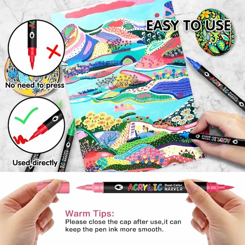 Dual-Tip Acrylic Art Marker Set