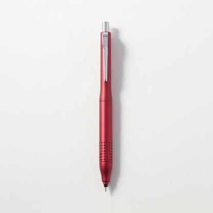 Detailed view of the mechanical pencil barrel, clip, and rotating lead design