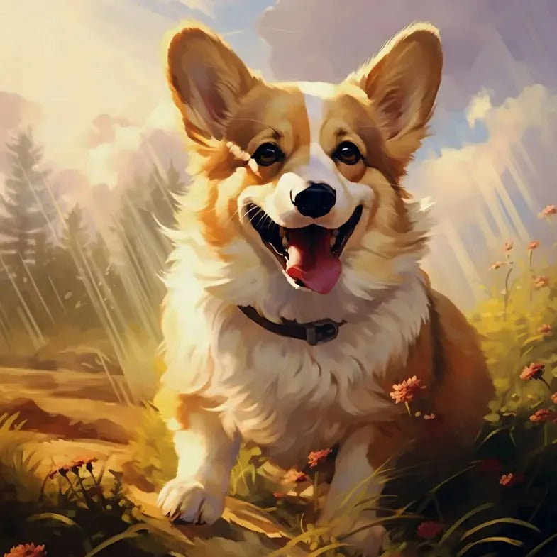Animal Diamond Painting Kit – Dog Mosaic Art for Home Décor & Gifting