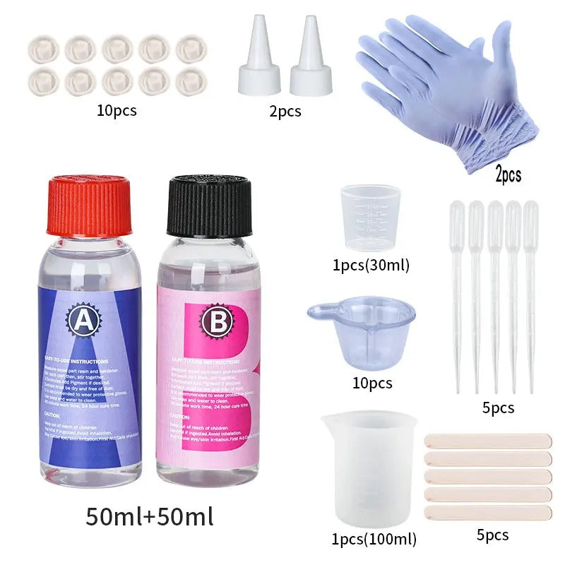 1:1 Crystal Clear Epoxy Resin Kit – High Gloss, Bubble-Free Finish for DIY Crafts & Jewelry