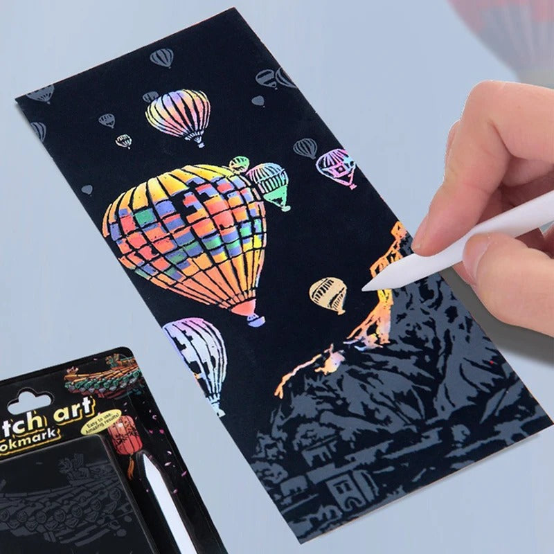 12-Piece DIY Scratch Painting Set – World Famous Architecture Night Scenery