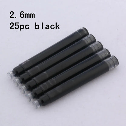 2.6mm Fountain Pen Ink Cartridges – 25-Pack