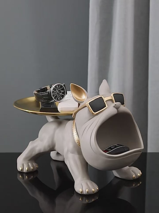 Bulldog Resin Storage Sculpture