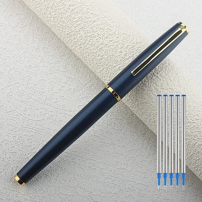 Navy Blue and Gold Executive Ballpoint Pen with 0.5 Nib