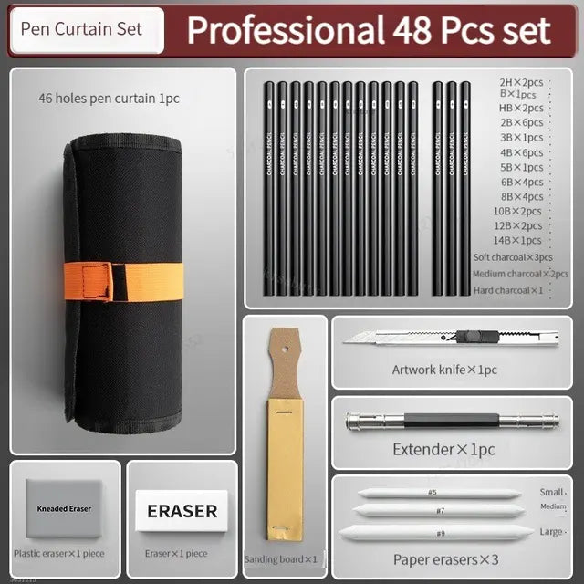 Professional Sketching & Drawing Pencil Kit