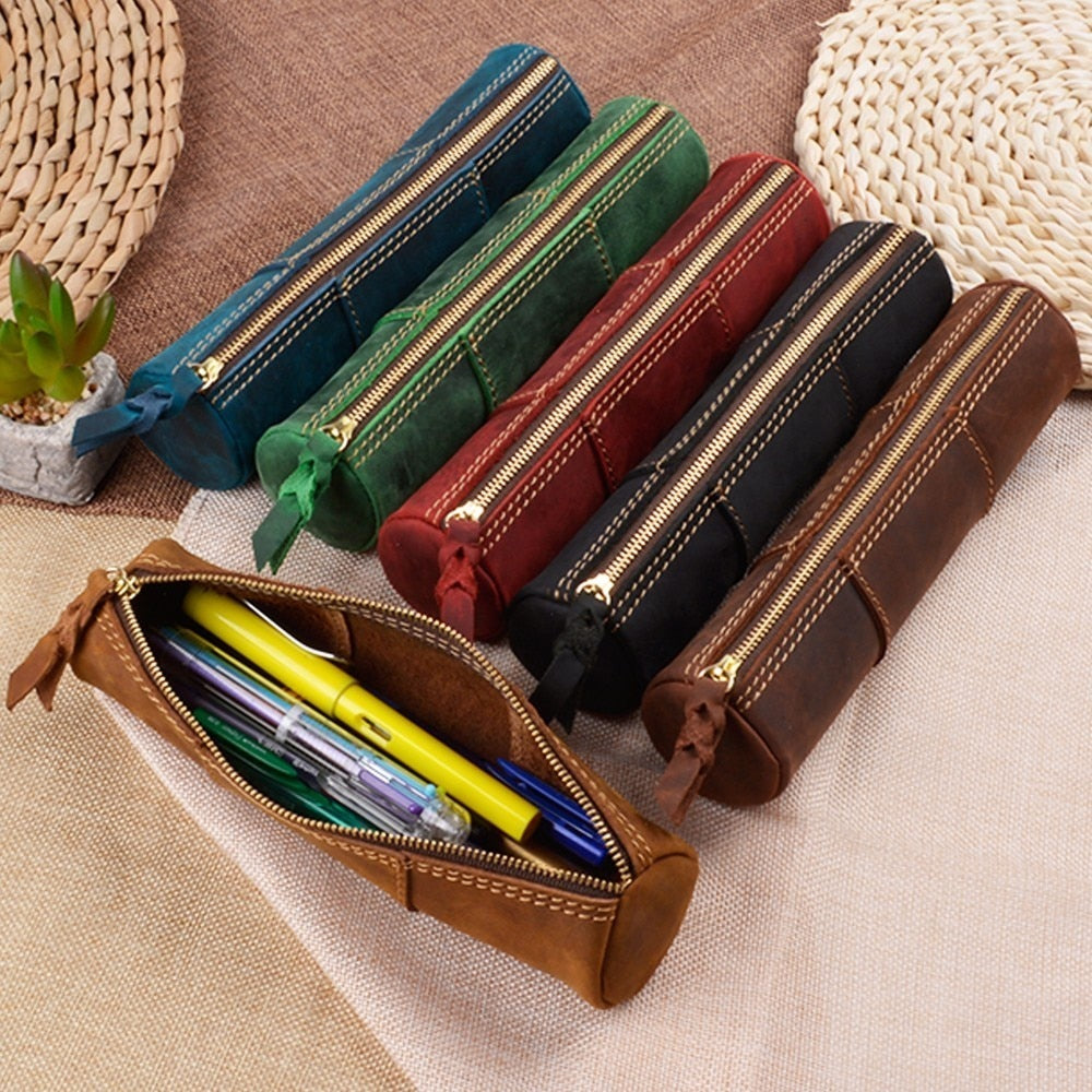 Leather Fountain Pen Case, Genuine Leather Pen Case