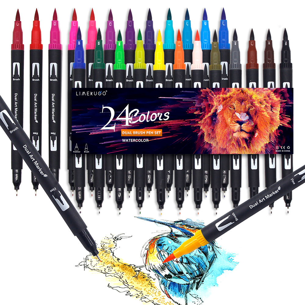 60/72/100 Colors Drawing Brush Pens Watercolor Drawing Pen