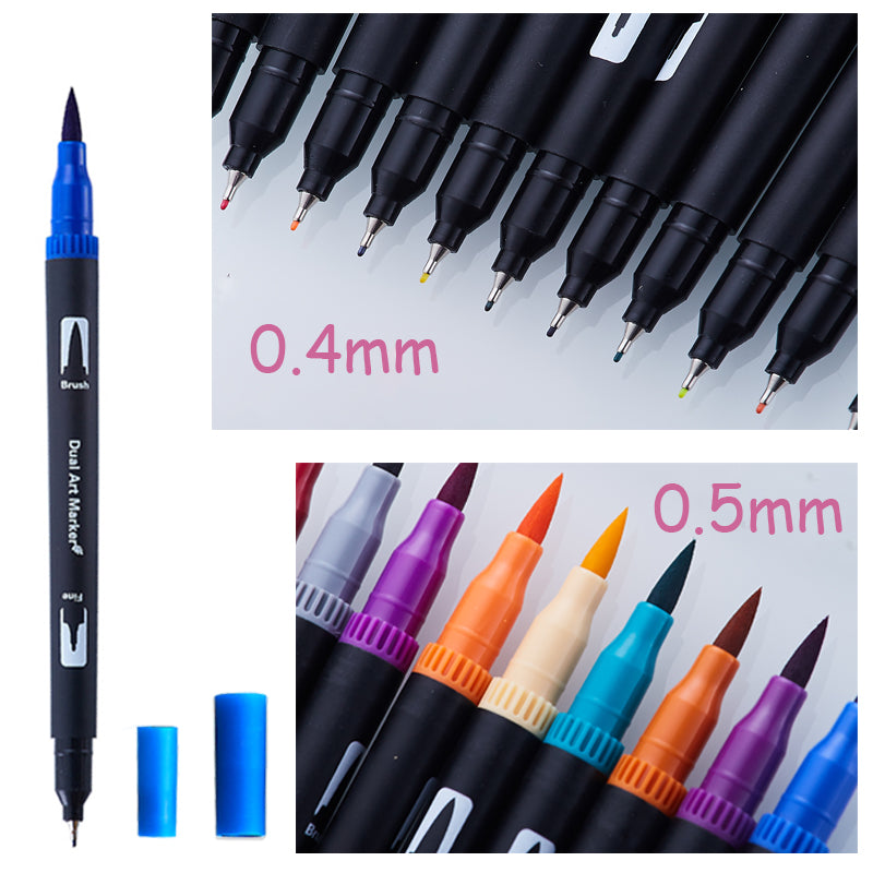 Magicfly 100 Colors Dual Tip Brush Marker Pens