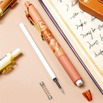 Retractable Rose Gel Pen Set