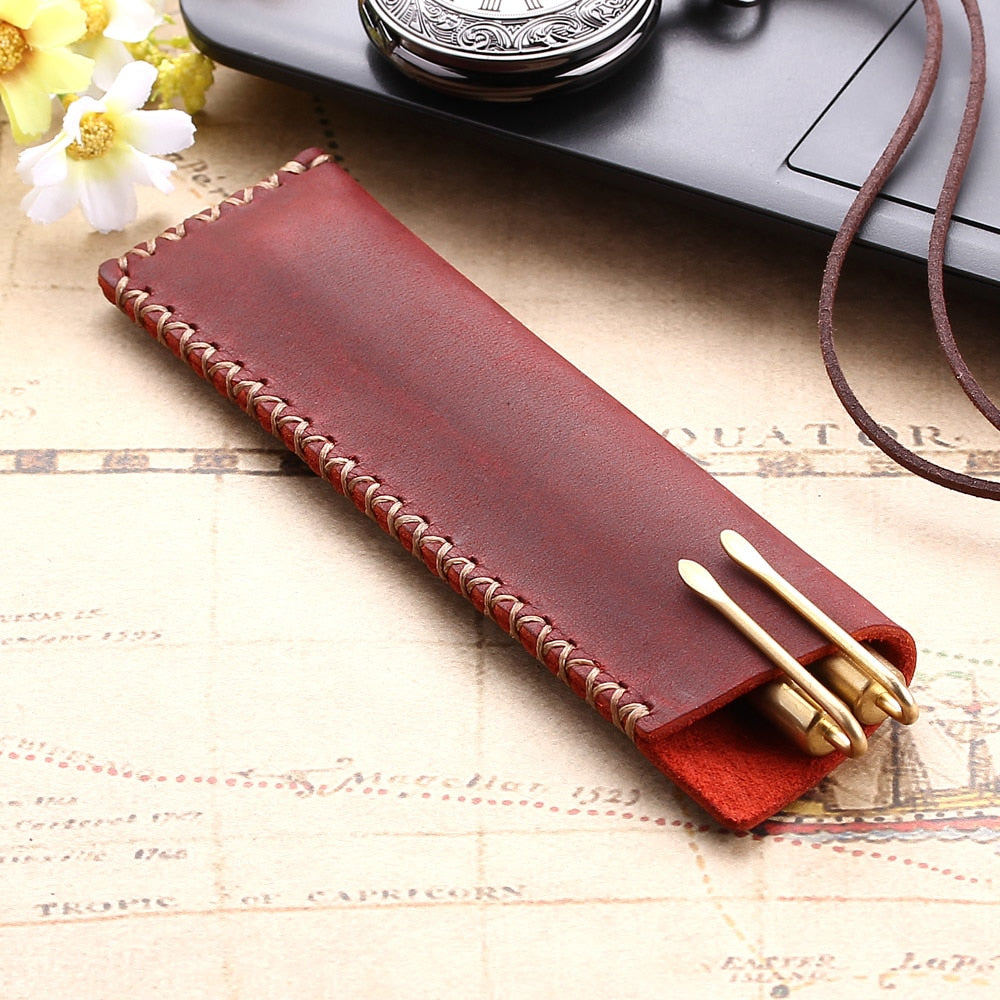 Leather Pencil Holder Fountain Pen Case